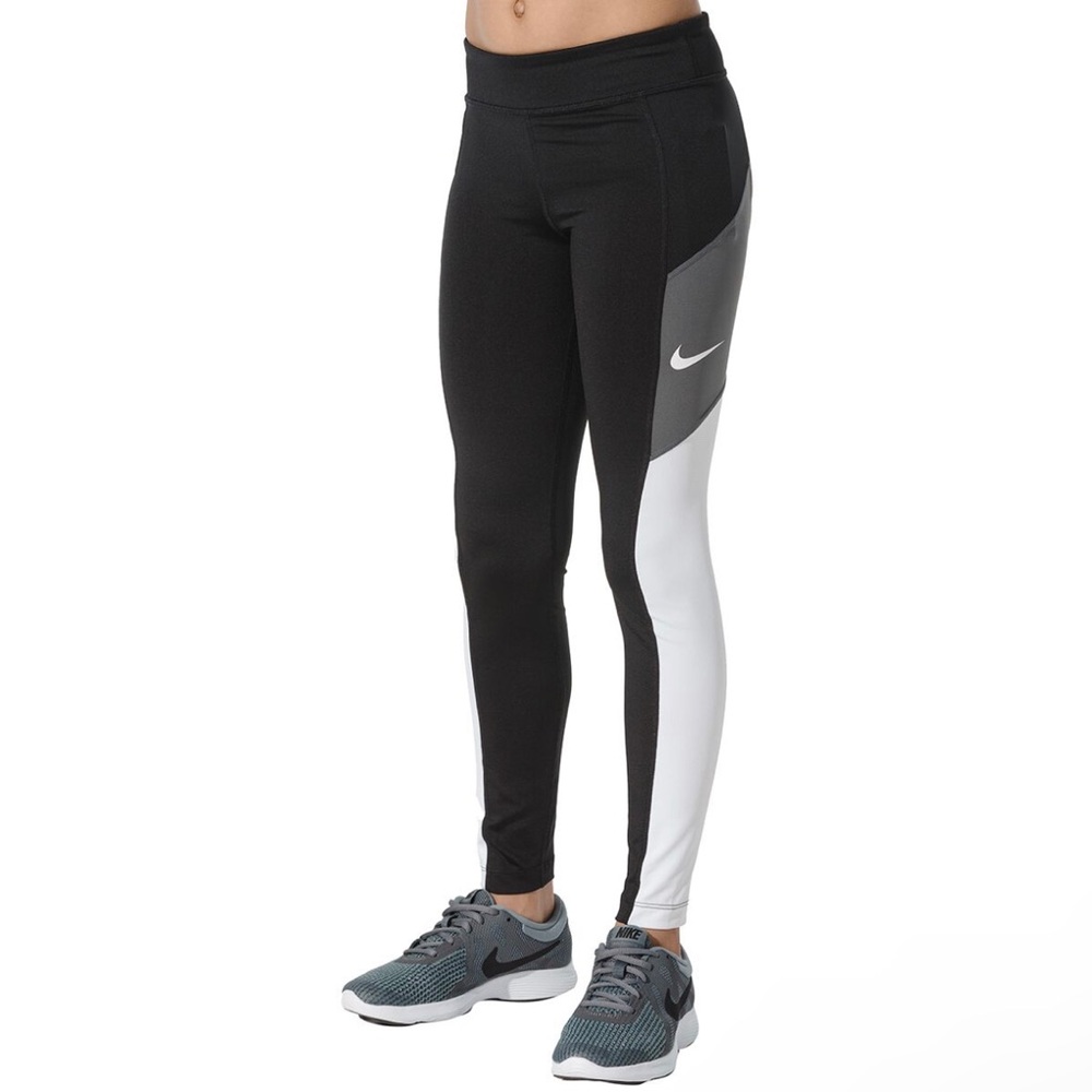 Nike Girl's Dri-Fit Trophy Leggings Black White size L